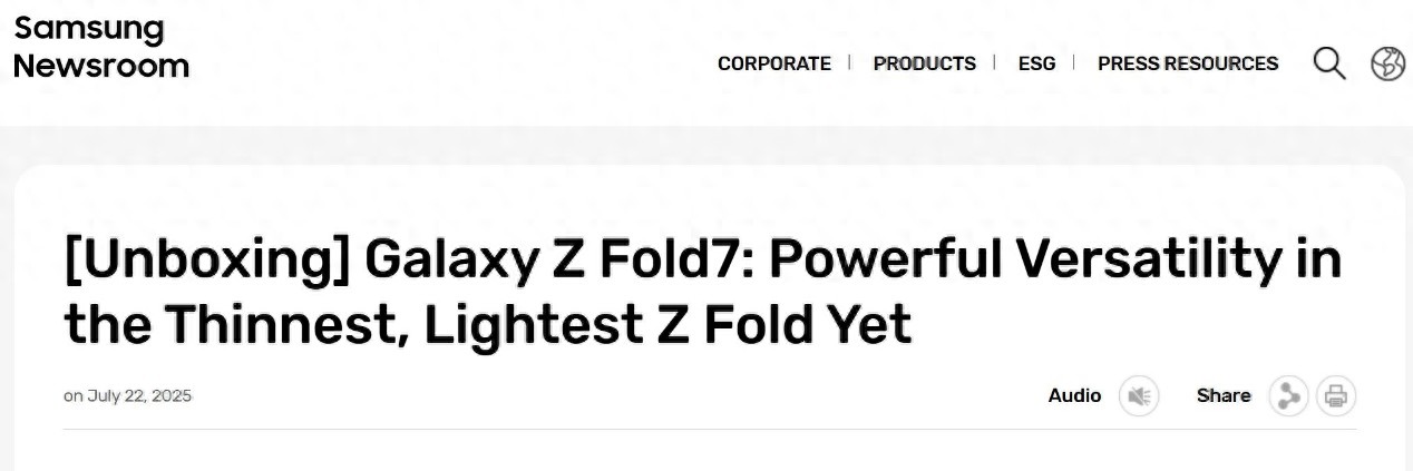 三星 Galaxy Z Fold7 相比較初代 Galaxy Fold 薄了一半